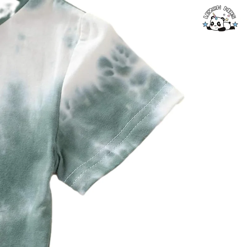 LEZONKIDS - Customizable Cool Boy Tie Dye Summer Wear Set Cotton Boys Matching Clothing Set